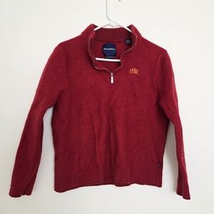 Tommy Bahama × USC Red Quarter Zip Sweater Labeled XL ; Best Fits Medium